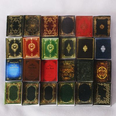 SXFSE Dollhouse Decoration Accessories, 1:12 Dollhouse Ornament 24 Pcs Mini Classic Books Pocket Home Accessories