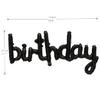 16 Inch Hanging Birthday Banners 3D Silver Foil Cursive Script Letter Balloons for Kids and Adults Birthday Party Decorations Supplies (Black) view 3