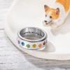 AILIN Custom Anxiety Rings Fidget Rings for Women Men Rainbow Stainless Steel Personalized Engraved Stress Relief Spinner Rings for Pet Paw Print Band Rings view 3