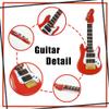 Guitar Cake Toppers Music Theme Birthday Cake Toppers Electric Guitar Model Rock And Roll Cake Decorations For Rockstar Theme Party (Red) view 3