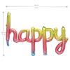 16 Inch Hanging Birthday Banners 3D Silver Foil Cursive Script Letter Balloons for Kids and Adults Birthday Party Decorations Supplies (Rainbow) view 2