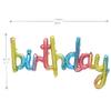 16 Inch Hanging Birthday Banners 3D Silver Foil Cursive Script Letter Balloons for Kids and Adults Birthday Party Decorations Supplies (Rainbow) view 3