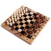 3 in 1 Chess Wooden Chess Checkers Backgammon Set Folding Case Imitation Marble Board Game for Adults and Kids (Color : 29.4X14. 5X4.8cm) view 1