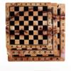 3 in 1 Chess Wooden Chess Checkers Backgammon Set Folding Case Imitation Marble Board Game for Adults and Kids (Color : 29.4X14. 5X4.8cm) view 4