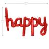 16 Inch Hanging Birthday Banners 3D Silver Foil Cursive Script Letter Balloons for Kids and Adults Birthday Party Decorations Supplies (Red) view 2