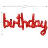 16 Inch Hanging Birthday Banners 3D Silver Foil Cursive Script Letter Balloons for Kids and Adults Birthday Party Decorations Supplies (Red) view 3