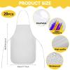 Vabean Kids Apron and Chef Hat Set Child Apron Fabric White Disposable Cooking Set for 7-12 Years Girl Boy Kitchen Baking Painting (40 Pcs) view 3