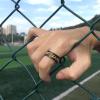 KnBoB Spin Rings for Anxiety, Fidget Spin Rings for Anxiety for Women Customizable Size 8 8MM Black Gold with Chain and Spinner Ring view 2