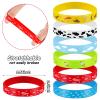 Deekin 36 Pcs Western Party Bracelets for Boy and Girl Cow Pattern Printed Rubber Bracelets Cartoon Story Themed Silicone Stretch Wristbands Blue Sky White Cloud Birthday Party Favor for Boy Girl view 2