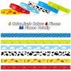 Deekin 36 Pcs Western Party Bracelets for Boy and Girl Cow Pattern Printed Rubber Bracelets Cartoon Story Themed Silicone Stretch Wristbands Blue Sky White Cloud Birthday Party Favor for Boy Girl view 3