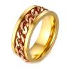 KnBoB Spin Rings for Anxiety, Fidget Spin Rings for Anxiety for Women Personalized Size 9 8MM Gold with Chain and Spinner Ring view 1