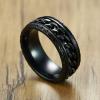 KnBoB Spin Rings for Anxiety Women, Fidget Spinning Rings for Anxiety Engraved Size 12 8MM Black with Chain Link and Spinner Ring view 4