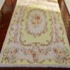 1?12 Scale Victorian Era Gold Ivory Aubusson Design Miniature Rug Red Pink Roses view 1