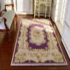 1/12 Scale Victorian Purple Ivory Aubusson Design Miniature Rug Red Pink Rose view 1