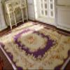 1/12 Scale Victorian Purple Ivory Aubusson Design Miniature Rug Red Pink Rose view 2