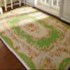 1?12 Scale Victorian Era Green Ivory Aubusson Design Miniature Rug Red Pink Rose view 2