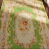 1?12 Scale Victorian Era Green Ivory Aubusson Design Miniature Rug Red Pink Rose view 3