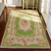 1?12 Scale Victorian Era Green Ivory Aubusson Design Miniature Rug Red Pink Rose view 4
