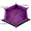 SIQUK 6 Pieces Dice Tray Hexagon Dice Rolling Holder Folding PU Leather Dice Trays for Dice Games Like RPG, DND and Other Table Games(Violet, Black, Cyan, Blue, Gray, Dark Green) view 2