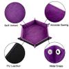 SIQUK 6 Pieces Dice Tray Hexagon Dice Rolling Holder Folding PU Leather Dice Trays for Dice Games Like RPG, DND and Other Table Games(Violet, Black, Cyan, Blue, Gray, Dark Green) view 3