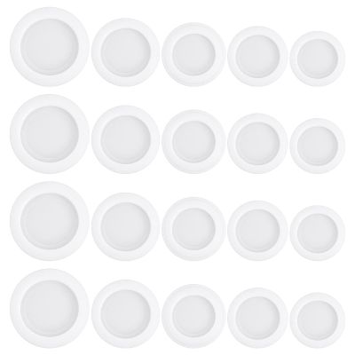 Grevosea 20 Pieces Piggy Bank Plug, Saving Box Plug White Piggy Bank Stopper Cover Rubber Round Plug Replacement Rubber Saving Box for Money Saving Box (5 Sizes)