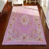 1/12 Scale Victorian Purple Aubusson Design Miniature Rug French Swilrs Roses view 3