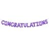 16 inch Multicolor Congratulations Letters Banner Gold Graduation Party Decorations Supplies (Congratulations Purple) view 1