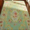1/12 Scale Beautiful Green Aubusson Design Miniature Rug Victorian VTG. Swirls view 1