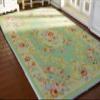 1/12 Scale Beautiful Green Aubusson Design Miniature Rug Victorian VTG. Swirls view 2