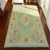 1/12 Scale Beautiful Green Aubusson Design Miniature Rug Victorian VTG. Swirls view 3