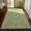 1/12 Scale Beautiful Green Aubusson Design Miniature Rug Victorian VTG. Swirls view 4