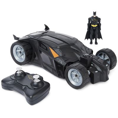 DC Comics, Batman Batmobile Remote Control Car, Easy to Drive with 4-inch Batman Figure, Kids Toys for Boys and Girls Ages 4 and Up