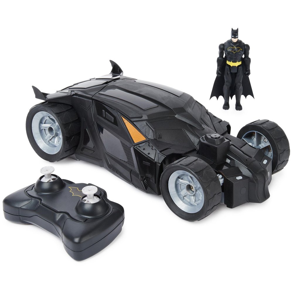 DC Comics, Batman Batmobile Remote Control Car, Easy to Drive with 4-inch Batman Figure, Kids Toys for Boys and Girls Ages 4 and Up