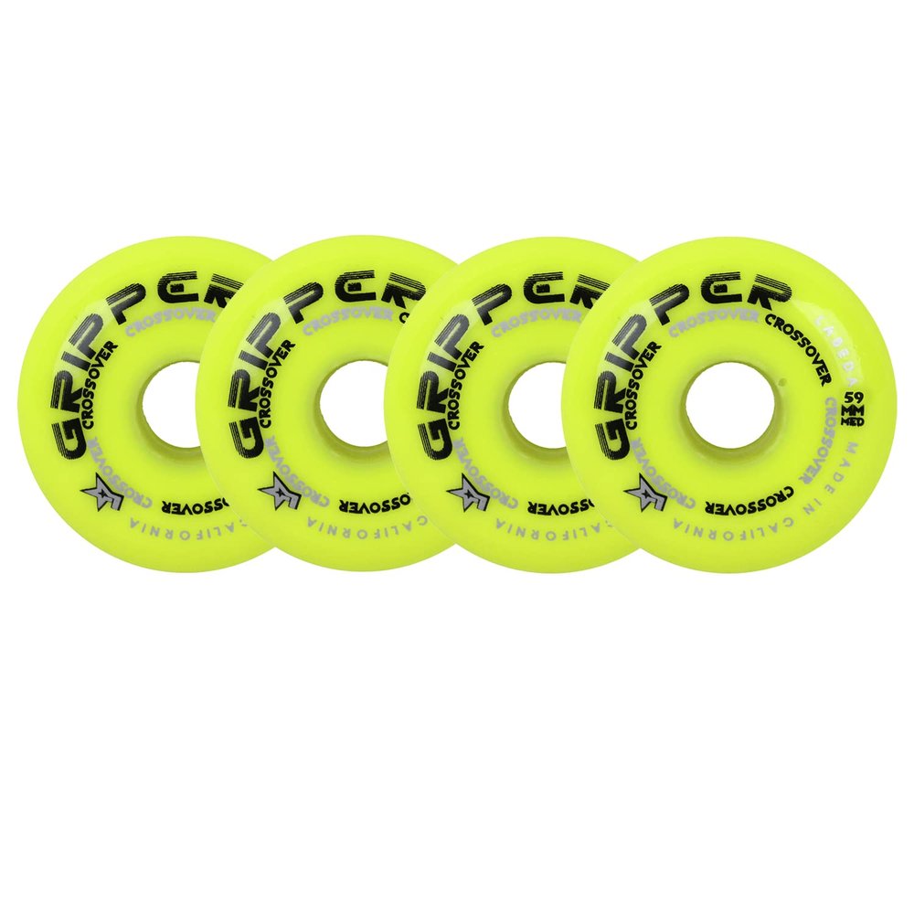 Labeda Roller Hockey Wheels Gripper Crossover Medium 80A Yellow 59mm - Set of 4