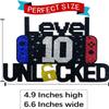 10th Birthday Video Game Cake Topper Level 10 Unlocked Cake Topper for Kids Boy Girl 10-Years-Old Birthday Party Decoration view 2