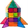 PicassoTiles 100pc Race Car Track + 32pc Magnetic Rocket Booster Theme Set + 8pc Figures, 2 LED Cars, Magnetic Building Block Rocket Booster Theme Set, Magnet Expansion Variety Action Characters Pack view 1