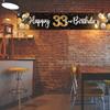 Nelbiirth Happy 33rd Birthday Decorations,33rd Black & Gold Balloon Large Birthday Backdrop Banner Sign - Cheers to 33 Years Old Bday Party Supplies. view 3