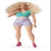 Barbie Looks Fashion Doll with Curly Blonde Hair Dressed in Ruched Crop Top & Satiny Lavender Shorts, Posable Collectible Made to Move Body view 1