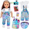 ZITA ELEMENT 7 Pcs American 18 Inch Doll Clothes and Accessories - 18 Inch Doll Clothes Set with Backpack, Waist Bag, Cell Phone, Tablet, Camera view 1