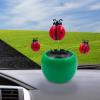 Bavokon Solar Powered Dancing Flowers Toy Car Interior Ornaments Cute Car Ornaments Car Dashboard Ornaments,Car Swinging Dancing Toy Car Windowsill Decoration Holiday Car Home Desk Decor view 3
