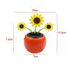 Bavokon Solar Dancing Sunflower,Shaking Head Flower Car Ornaments,Solar Powered Dancing Flower in Pots Swinging Sunflower Animated Dancer Window Sun Catcher Car Home Desk Decor view 2