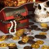 Charniol 300 Pcs Plastic Gold Coins Pirate Coins Kids Fake Play Coins Replica Spanish Doubloons for Pirate Party Treasure Chest Games Tokens Toys Cosplay Halloween, Gold, Silver, Bronze (Round) view 2