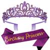 Velscrun Princess Crown, Tiara for Girls, Purple, Birthday, Classic Style, Female, Ages 1-18 view 1