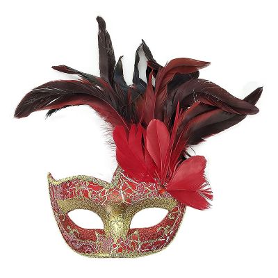 Mask Halloween Cosplay Costume Half Face Animal Party Cat Masks (Red(Fe))