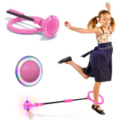 Ankle Skip Ball for Kids, Girls Toys Age 5 6 7 8 9 10 Years, Birthday Gift for Girls and Boys, Foldable Colorful Flash Wheel Skip Ball, Sports Fitness Toys for Kids & Adults