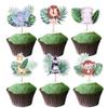 36 Pack Woodland Cupcake Toppers Wild One Tropical Leave Animals Cupcake Picks Jungle Safari Animal Cake Decorations Wild One Kids Birthday Baby Shower Theme Party Supplies Decor view 1