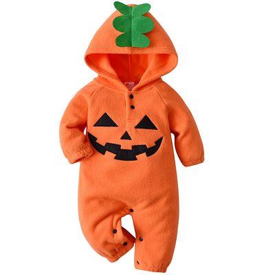 ACEHCEAR Baby Pumpkin Costume Baby Halloween Costumes Kids Hooded Romper Orange Onesie Unisex 6-9 months