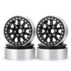 1.9 Beadlock Wheel Rims 4PCS Metal Wheel Hub Set for 1/10 RC Crawler Axial SCX10 II 90046 SCX10 III AXI03007 TRX4 D90 (Black) view 1