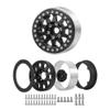 1.9 Beadlock Wheel Rims 4PCS Metal Wheel Hub Set for 1/10 RC Crawler Axial SCX10 II 90046 SCX10 III AXI03007 TRX4 D90 (Black) view 4