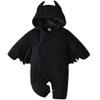ACEHCEAR Infant Baby Bat Costume Halloween Costumes Polar Fleece Hooded Romper with Big Ear Onesie Unisex 2pcs 6-9 Months view 1